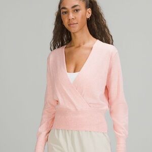 Lululemon Crossover Ribbed Waist Sweater - Heathered Dew Pink